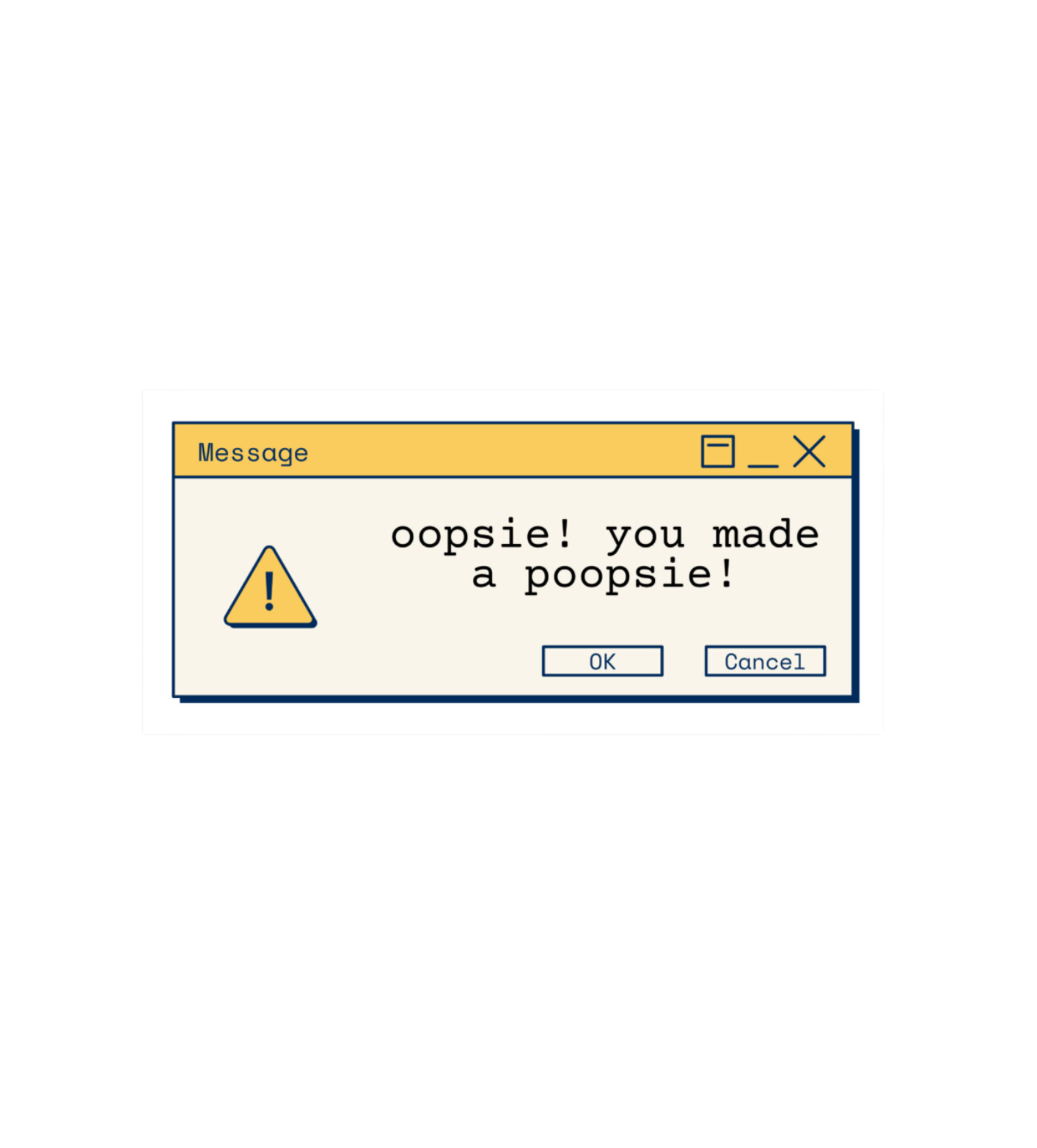 oopsie 7.5 x 3.5 cm